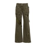 Wide Trousers Blumarine , Green , Dames