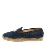 Pre-owned Suede flats Christian Louboutin Pre-owned , Blue , Dames