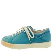 Pre-owned Leather sneakers Salvatore Ferragamo Pre-owned , Blue , Dame...