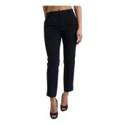 Blauwe Mid Waist Tapered Broek Dolce & Gabbana , Blue , Dames