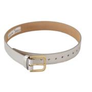 Zilveren Leren Riem met Goudkleurige Logo Gesp Dolce & Gabbana , Gray ...