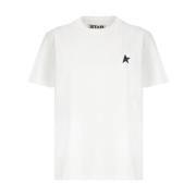 Witte Katoenen Ster Logo T-shirt Golden Goose , White , Dames