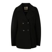 Luxe Cashmere Blend Wrap Coat Sportmax , Black , Dames
