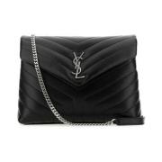 Medium Loulou Quilted Shoulder Tas Saint Laurent , Black , Dames