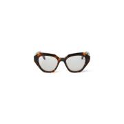 Geometrische Cat-Eye Zonnebril Off White , Multicolor , Unisex