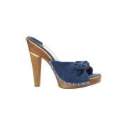 Pre-owned Cotton heels Jimmy Choo Pre-owned , Blue , Dames