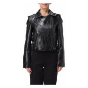 Leather Jackets Twinset , Black , Dames