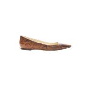 Pre-owned Leather flats Jimmy Choo Pre-owned , Brown , Dames