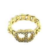 Pre-owned Metal rings Dior Vintage , Yellow , Dames