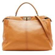 Pre-owned Leather handbags Fendi Vintage , Beige , Dames