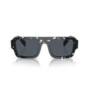 Stijlvolle zonnebril met facetgeslepen ontwerp Prada , Black , Unisex