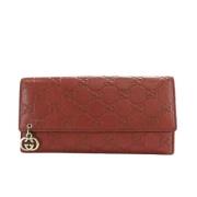 Pre-owned Leather wallets Gucci Vintage , Red , Dames