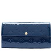 Pre-owned Leather wallets Louis Vuitton Vintage , Blue , Dames