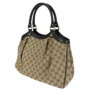 Pre-owned Canvas totes Gucci Vintage , Beige , Dames