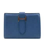 Pre-owned Leather wallets Hermès Vintage , Blue , Dames