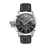 Zwarte Leren Band Kwarts Horloge Thomas Sabo , Gray , Heren