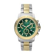 Groen Stalen Quartz Horloge Versace , Yellow , Heren
