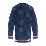 Zijden shirt met opstaande kraag Dolce & Gabbana , Blue , Heren