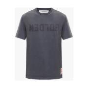 T-shirt met logo Golden Goose , Gray , Heren