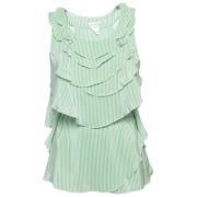 Pre-owned Silk tops Oscar De La Renta Pre-owned , Green , Dames