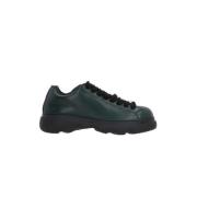 Donkergroene lage leren sneakers Burberry , Green , Heren