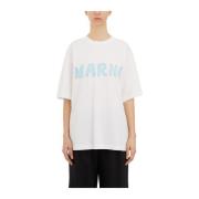Katoen Logo T-Shirt Marni , White , Dames