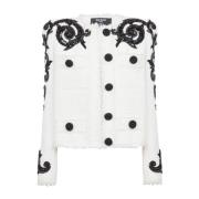 Paisley tweed jasje Balmain , White , Dames