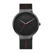 Zwart Siliconen Quartz Herenhorloge Bering , Black , Heren