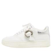 Pre-owned Leather sneakers Jimmy Choo Pre-owned , White , Dames