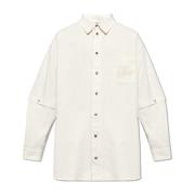 Denim shirt met logo Off White , Beige , Heren