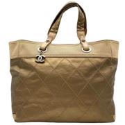 Pre-owned Canvas totes Chanel Vintage , Yellow , Dames