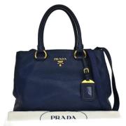 Pre-owned Leather handbags Prada Vintage , Blue , Dames