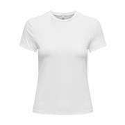 Essentiële O-Neck T-shirt Only , White , Dames