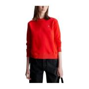 Minimalistische Badge Crewneck Sweatshirt Calvin Klein , Red , Dames