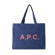 Cotton shoulder-bags A.p.c. , Blue , Dames