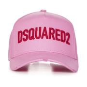 Roze Vernietigde Gebogen Klep Hoed Dsquared2 , Pink , Dames