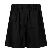 Zwarte katoenen shorts met monogram borduurwerk Max Mara , Black , Dam...