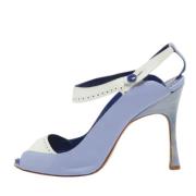 Pre-owned Leather heels Manolo Blahnik Pre-owned , Blue , Dames