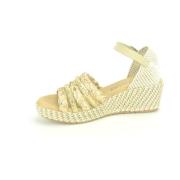 Beige+Raffia Sand. AG. koordZ. Pitillos , Beige , Dames