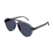 Unisex Aviator Zonnebril in Grijs Transparant Gucci , Gray , Unisex