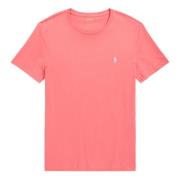 Geborduurd Katoen Logo T-Shirt Ralph Lauren , Pink , Heren