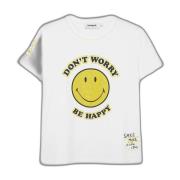 Smiley Lente/Zomer Dames T-Shirt Desigual , White , Dames