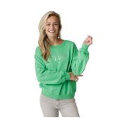 Groene Logo Sweater Loose Fit 10Days , Green , Dames