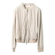 Luxe Suede Leren Bomberjack Giorgio Brato , Beige , Dames