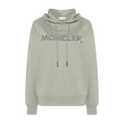 Geborduurde Logo Hoodie Moncler , Green , Dames