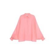 Oversized Voile Blouse SoSUE , Pink , Dames