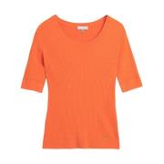 Modern Gebreid Shirt voor Jeans of Rokken Cinque , Orange , Dames