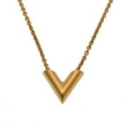 Pre-owned Metal necklaces Louis Vuitton Vintage , Yellow , Dames