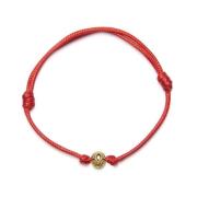 Red String Bracelet with Gold Nialaya , Red , Heren