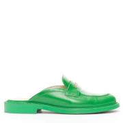 Pre-owned Leather flats Chanel Vintage , Green , Dames